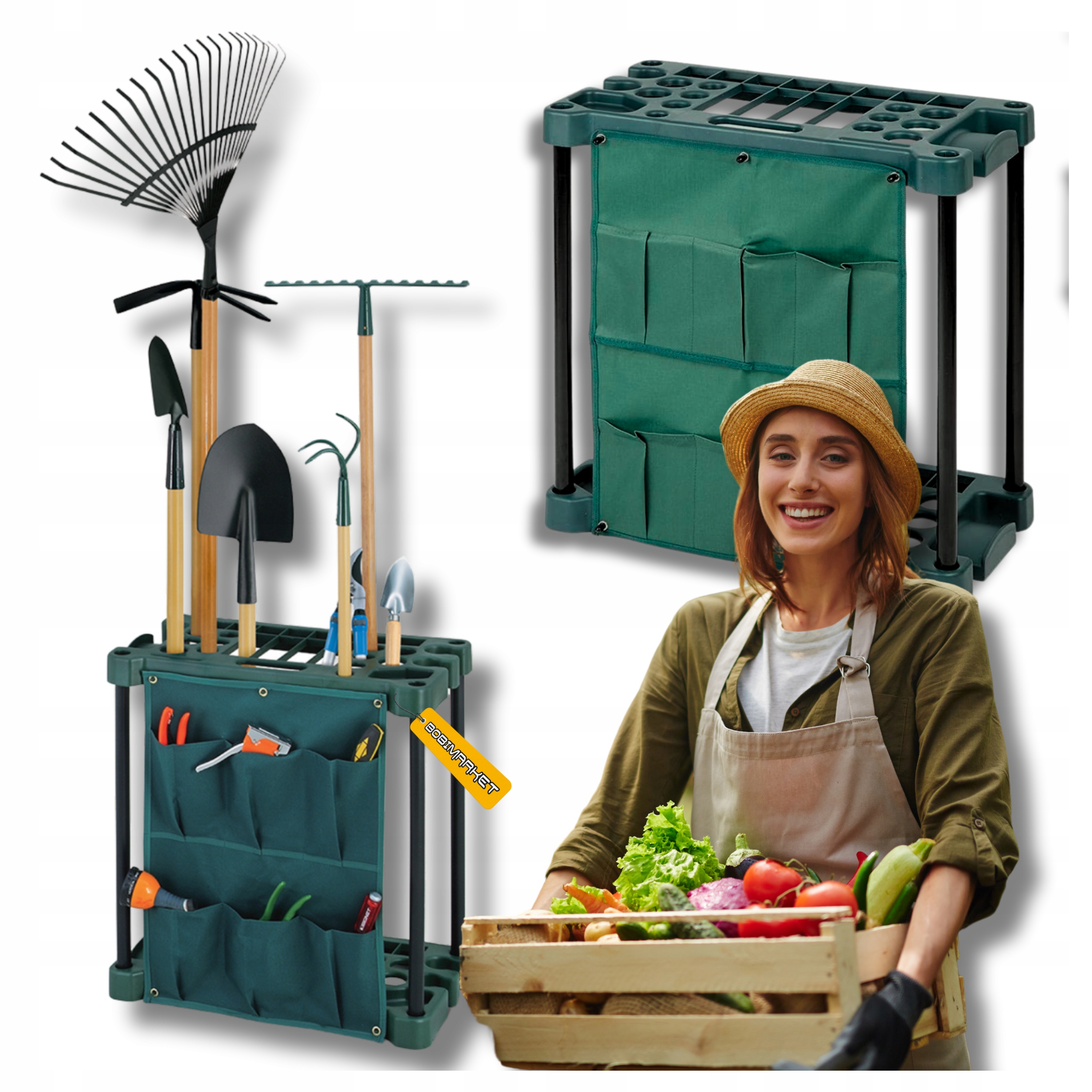 Stojan na záhradné náradie 58×31×60 cm | organizér lopaty, hrable